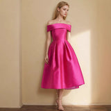 Evening Dress Rose Red Shoulder 2026 New Set Of Life Dress Birthday Temperament Dress HZ0517