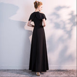 French Black Hanging Neck Dress 2026 New Banquet Temperament Long Student Art Test Vocal Piano Performance Suit HZ0517