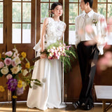 Morning Robe Bride Married Go Out Of The Sison Super Fairy Landscape Travel Studio Theme Wedding Dress HZ0517