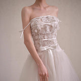French Light Wedding Dress 2026 New Bride High-End Breast-Shape Retro Lace Yarn Welcome Engagement Dress HZ0517