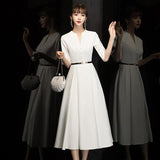 White Dress Women 2026 New Medium And Long Daily Wear Dress Marriage Certificate Registration Small White Dress HZ0517