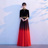 New Performance Suit Black Collar Gradient Temperament High Sense Command Recitation Performance Competition Evening Dress HZ0517