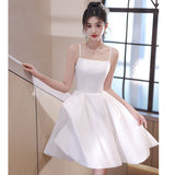 White Korean Small Dress Female High-End Birthday Banquet Host Adult Engagement Evening Dress Dress Dress HZ0517