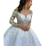 White Wedding Dress 2026 New Mid-Rise Long-Sleeved Lace French High-End Niche Shoulder-Tailed Wedding Dress HZ0517