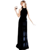 Black Velvet Hanging Neck Dress 2026 New Spring Birthday Dinner Piano Performance Suit Host HZ0517