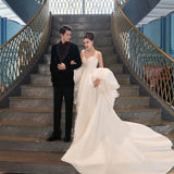 French Main Wedding Dress 2026 New Bridal Densate Twilight Yarn Yarn Twilight Yarn Tug-Tail Retro Heavy Industry Sense Light Wedding Dress HZ0517