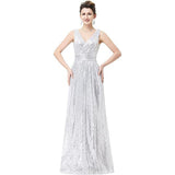 V-Neck Lute Long Evening Dress Party Thin Ball Dress Dress Dress High Sense HZ0517