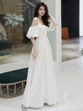 White Evening Dress 2026 New Banquet Temperament Long-Term Can Usually Wear A Birthday Word Shoulder Light Dress HZ0517