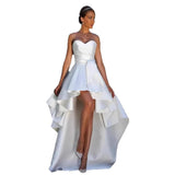 White Front And Short After Long Light Wedding Dress With Chest And Densate Retro Engagement Evening Dress Temperament HZ0517