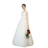 Light Wedding Dress 2026 New Word-Shoulder Retro Light Yarn Simple Small White Korean Light Dress Wedding Dress HZ0517