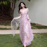 Morning Robe Female Bride Niche High-Grade Pink Light Dress Dress Engagement Welcome Out Yarn Super Fairy Toast HZ0517