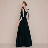 Light Wedding Dress Rysante Dress 2026 New Sling Square Tie Simple Host Banquet Temperament Evening Dress HZ0517