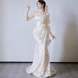 Lace Light Wedding Bride 2026 New Braped Fishtail Wedding Engagement Dress High Quality French Yarn HZ0517