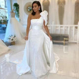 Wedding Dress 2026 Spring New One-Shoulder Bride Wedding Fish Tail Squine Main Wedding Dress HZ0517
