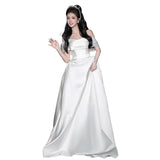 French-Style Sintered Light Wedding Dress With A Word Of The Bride's Engagement Certificate Registration Dress Simple Daily Bow Small White Dress HZ0517