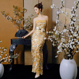 New Chinese Style Morning Robe Female Senior Sense Bride Wedding Toasting Engagement Evening Dress Dress Light Luxury Niche High-End HZ0517