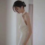 French-Style Seduced Light Wedding Dress 2026 New Bridal Temperament Simple Fishtail Welcome Out Yarn Chao Xian Neck Dress HZ0517
