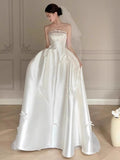 French-Style Fasender Light Wedding Dress 2026 New Bridal Temperament White Bra To Go Out To Greet The Bow Dress HZ0517