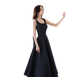 Black Evening Dress Women's New 2026 Hepburn Feast Banquet Temperament Host Art Examination Dress Annual Evening Dress HZ0517