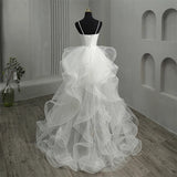 The New Front And Short Long And Light Wedding Bridal Temperament Simple Super Fairy Dream Travel Shoot Out Yarn Depth V Sexy Dress HZ0517