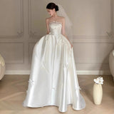 French-Style Fasender Light Wedding Dress 2026 New Bridal Temperament White Bra To Go Out To Greet The Bow Dress HZ0517
