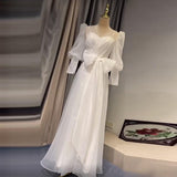 French Light Wedding Dress 2026 New Summer Brides Can Usually Wear A Simple License To Go Out Yarn HZ0517