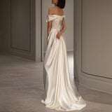 French White Shoulder Light Wedding Dress 2026 New Winter Fasley Bride Wedding Welcome Banquet Evening Dress Woman HZ0517