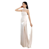 2026 French Light Wedding Dress Bride White Simple Thin Dress Adult Ceremony Banquet With A Front-Faced Morning Dress Woman HZ0517