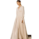French Light Wedding Dress 2026 New Bridal Simple Dingy Travel Temperament Thin Out Of The Small Tail Dress HZ0517