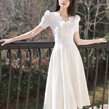 White Daily Small Dress Dress Female Banquet Temperament Can Usually Wear Light Luxury Small Marriage Registration License Small White Dress HZ0517