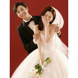 Korean-Style Densate Main Wedding Dress Small Bride Retro Go Out Yarn Studio Photo Light Yarn Bra Welcome Dress HZ0517