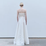 French-Style Densate Light Wedding Dress Light Luxury Niche Tective Bosom Simple White Welcome Dress Bride Go Out Yarn HZ0517