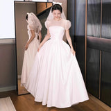 Light Wedding Dress Super Fairyen Tying Bridal Wedding Wedding Yarn Beauty Certificate Registration Small White Dress Woman HZ0517