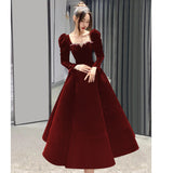 A Toasting Dress Bridal Atmospheric Red Fashion Evening Dress Women Summer Wedding Engagement Usually Wear A Small Elegant HZ0517