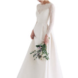 2026 Spring New Long-Sleeved Lace Back-Back Sleeved Wedding Dress Simple Travel Shot Light Wedding Dress HZ0517