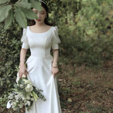 French Light Wedding Dress 2026 Summer Densmen Are Retro-Styled Brides To Shoot Light Wedding Dress HZ0517