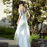 Fishtail Light Wedding Dress Super Xiansen Outdoor Wedding Bride Welcome To Go Out To Wear Simple Vertewn Shoulder Evening Dress HZ0517