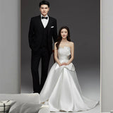 French-Style Densted Wedding Dress 2026 New Korean Version Of The Bride Wedding Trip To Shoot A Small Hepburn White Go Out Yarn Light HZ0517