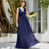 Evening Dress Plus Fat Deep V Lead Bridesmaid Party Pregnant Women Large-Size Dress Solid Color High-Waist Dress HZ0517