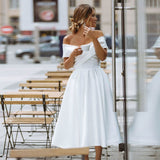 Wish2026 New Stantish Light Wedding Dress Elegant Simple Shoulder Dress HZ0517