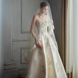 Brased And Densified Wedding Dress 2026 New Bridal Small Master Yarn French High-Quality Yarn Simple And Lightweight HZ0517