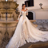 White Breasted Wedding Dress Lace Big Tail 2026 New Fashion Temperament Temperament Dignified Lady Atmospheric Wedding Dress HZ0517