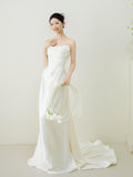 French-Style Fascling Dress White Simple High-End Feeling Bridal Engagement Tug-Bride Twilight Dress Dress Dress Dress HZ0517