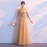 Smoke Gray Chinese Banquet Evening Dress Women 2026 New Summer Annual Meeting Dress Dress Dignified Atmospheric Long HZ0517