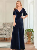 Velvet Banquet Evening Dress Fashion 2026 New Dress Atmospheric Elegant Fashion Evening Dress HZ0517