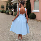 Women's Slings Light Wedding Dress 2026 Sexy Bare Back Dignified Round-Neck Temperament Waist Evening Dress HZ0517