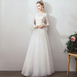 French Light Wedding Dress 2026 New Bridal Family Retro Long-Sleeved Wedding Dress Simple Thin Out Yarn Super Fairy HZ0517