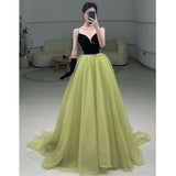 Suspension Evening Dress High-End Light Luxury Niche Sexy Host Annual Dress High-End Art Exam Net Yarn Temperament HZ0517