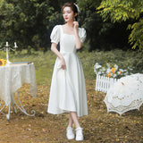 White Certificate Registration Small White Dress French Fastine Engagement Daily Can Wear Small Dress Dress Dress HZ0517