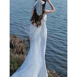Suspension Light Wedding Dress 2026 New French Denwear Dress Dress Bridal White Welcome Out Of The Yarn Small Tail HZ0517